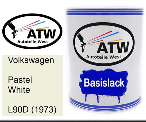 Volkswagen, Pastel White, L90D (1973): 1L Lackdose, von ATW Autoteile West.